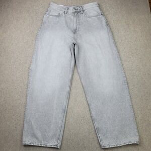 Y2K H&M Baggy Baggy Jeans Mens 30x32 (Fits 30x30) Gray Denim Faded Skater